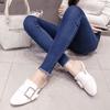 Jeans Ajustados Negros de Cintura Alta de Corea del Sur para Mujer, Ajuste Delgado, Longitud de Ocho Puntos, Pequeños, Novedad Otoño e Invierno, Pantalones Lápiz