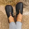 Comercio exterior transfronterizo verano 2026 nuevo zapatos casuales planos de cuero suave para mujer punta redonda escote bajo sin cordones talla grande zapatos de mujer