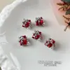 Decorações de Pedraria para Nail Art, Borboleta Cintilante, Nó Retangular, Tira de Pérola, Unhas Postiças Prontas com Pedraria, Acessórios, Camélia