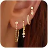Nuevos Pendientes de Perla Colgante 2025, Chapados en Oro, Pequeños Dorados, de Moda, Elegantes, Tendencia, Femeninos, Dulce Diseño de Pendiente