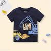 Verão 2024 novo infantil manga curta infantil desenho animado algodão camiseta escavadeira menino casaco infantil vestuário infantil atacado