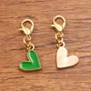 Accesorios de joyería de aleación multicolor y multiestilo, dijes colgantes de esmalte dorado KC, colgantes de flor, corazón, pentagrama y chile