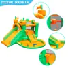 Castillo Inflable de Castillo para Niños Doctor Dolphin Más Vendido Parque Infantil Inflable Pequeño Tobogán Inflable Cama Elástica Castillo de Tela Oxford