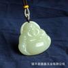 Pingente de Jade Branco de Ovelha Jade Azul Branco Grande Guanyin Buda Pingente Polido à Mão para Homens e Mulheres Casal Jade Afegão