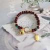 Pulseira Elegante de Luxo Leve Colorida Pedra Natural Chinesa Étnica Lótus Ruyi Estilo Nacional Pulseira Melhor Amigo Joia