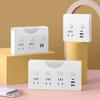 Novo plugue de tomada multifuncional de volta única, régua de tomadas plug-in, conversor de tomada de cabeceira com suporte para celular, plug-in de luz noturna USB