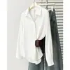 Camisa de moda para mujer talla grande para chicas rellenitas, nuevo estilo de otoño, simple y versátil, color liso, entallada a la cintura, camisa de manga larga 0706