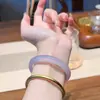 Popular Pulsera de Calcedonia Violeta Tipo Hielo para Mujer, Pulsera de Ágata Color Violeta Púrpura Claro Lavanda
