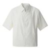 2025 Nueva Tendencia de Moda de Verano Camisa de Manga Corta con Cremallera Rayas Verticales Top Holgado Texturizado Camisa Estilo Coreano