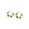 Pendientes vintage franceses con gema esmeralda, hebilla para oreja, estilo antiguo de lujo, estilo cortesano, personalizados, a la moda, combinables con todo.
