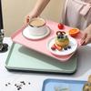 Paja de Trigo Hogar Sala de Estar Plato de Frutas Plato Rectangular Plato de Punta Plato para Ensaladas Bandeja para Juego de Té de Hotel Plato para Comida Rápida