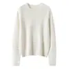 Suéter de Tricô Gola Redonda Bai Cai Veludo Cashmere 2026 Outono Inicial Novo Suéter Versátil de Textura Macia