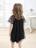 Vestido de manga curta para meninas, primavera e verão, novo vestido tutu de malha, vestido de princesa estiloso para bebês, vestido fofo em linha A para crianças
