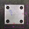 Placa de Base Quadrada de Tubo de Aço Inoxidável com Furos Quadrados Redondos, Base de Placa de Aço Embutida, Guarda-corpo, Parede Cortina, Conector de Estrutura de Aço