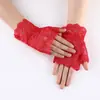 Guantes de Encaje Cortos sin Dedos de Marinero para Baile, Medio Dedo, Guantes para Conducir, Protección Solar, Cubre Cicatrices
