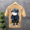 Camiseta Masculina de Manga Curta Verão Design de Nicho Estampa de Desenho Menino Espírito Estilo Novo Verão 2026 Gola Redonda