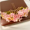 Grampo de Cabelo com Flor de Tecido com um Toque Super Fada, Atmosfera Suave e Elegante, Acessório de Cabelo Requintado e Luxuoso