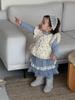 Ropa infantil ropa infantil coreana bebé ropa de otoño e invierno 2024 ropa de otoño e invierno para niñas traje de chaleco con borde de oreja