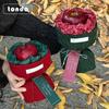 Tela navideña estilo Chanel manzana ramo empaque tela atmósfera navideña franela Nochebuena material de empaque DIY