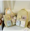 Dropshipping Mochila Nueva Bloque de Color Estudiante de Secundaria Bolsa de Doble Hombro Múltiples Bolsillos Dulce Japonés Mochila para Estudiante de Primaria y Secundaria
