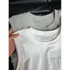 Top Simples de Manga Curta com Gola Redonda Estilo Coreano Slim-Fit para Mulheres, Primavera e Outono/Inverno Elegante Cor Sólida Camisa Base Camada com um Regata