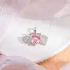 Collar pulsera accesorios con colgante cruzada personalizada forma de corazón alas de ángel para mujer, simples y elegantes accesorios de cobre con microincrustaciones de circonita