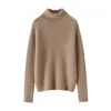 Suéter de Cachemira de Cuello Alto Consinee para Mujer, 100% Cachemira Pura, de Punto Grueso acanalado, Corte Ajustado, Suéter Base de Punto Adelgazante