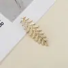 Cenmi Pasador Metálico de Hoja Transfronterizo Popular Europeo y Americano Clip Lateral para Novia Pasador de Hoja Dorada Tocado Accesorios para el Cabello Venta al por Mayor