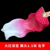 Fabricante Venta al por Mayor Abanico Largo de Seda con Cabeza Larga Flotante, Accesorios de Danza de Seda de Doble Cara para Adultos, Actuación de Baile Cuadrado, Gira y Canta, Abanico Extendido