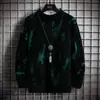 Ventas Directas de Fábrica, Superventas Transfronterizos, Suéter de Punto para Hombre con Cuello Alto y Estampado de Grafiti, Moda Única, Talla Grande