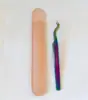 Pinzas de Precisión para Pestañas Postizas, Pinzas de Acero Inoxidable Ultraafiladas para Injerto de Pestañas, Pinzas Aplicadoras de Pestañas con Tratamiento Térmico Arenado