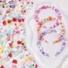 Cuentas Redondas Mixtas de Acrílico, Cuentas de Flor con Moño, Kit de Materiales para Ensartar Pulseras y Collares DIY, Cuentas de Flor, Transfronterizo