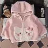 Ropa de Otoño e Invierno para Niñas Chaquetas, Moda para Bebés Niños Niñas Marca Elegante de Moda Lindo Dibujo Animado con Capucha de Terciopelo Grueso de Doble Cara