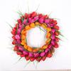 Corona de Flores Artificiales de Primavera y Verano para Boda, Corona de Tulipanes Simulados para Decoración del Hogar, Corona para Boda, Festival y Fiesta, Colgante para Puerta