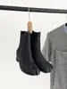 Versão em pele de ovelha~Botas slip-on de salto grosso com bico redondo estilo minimalista francês, para altura até a panturrilha, novas botas da moda para outono e inverno 2026, botas de cavaleiro