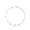 Collar de Mariposa Acrílico con Cuentas de Colores Venta al por Mayor Diseño Nicho Ins Coreano Joyería Versátil Estilo Fresco para Mujeres