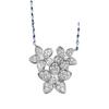 Colar Longlong Gold Equipment com Flores Silvestres, Pingente de Brocado de Flores, Três Flores Pequenas, Corrente de Clavícula de Prata S925