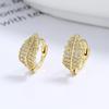 Pendientes de hoja de diamantes para mujer, plata de ley 925, nuevos, modernos, combinables, elegantes y ligeros, con diseño de hojas y diamantes.