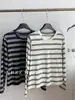 Camiseta de Manga Larga a Rayas Color-Block Elegante 60% Algodón para Mujer Camisa Base Casual Holgada Estilo Coreano Top Otoño 2026