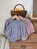 Outfits de Irmãs Estilo Coreano Jennybebe Coleção Outono 2026 Macacão de Algodão Gaze para Bebê Vestido Elegante de Renda para Meninas