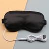 Antifaz para Dormir de Vapor USB, Seda Simulada, Recargable, Opaco, Saquito para Mujer, Compresa Caliente para Aliviar la Fatiga Ocular, Suave y Transpirable
