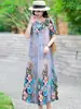 Vestido de Algodón y Seda de Verano 2026 Estilo Nuevo Lujo Ligero Gama Alta Tallas Grandes Holgado Adelgazante Vestido Floral para Mamás