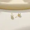 Brincos de Pérola Dourados Galvanizados com Estilo Único, Simples e Luxuosos, Versáteis para o Dia a Dia