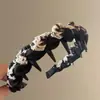 Diadema de lujo ligero sintiendo presión ambiente para el cabello diadema cara femenina accesorio para el cabello de lazo estilo retro Hong Kong pinza para el cabello tocado de alta gama