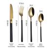 Talheres de aço inoxidável 304 preto dourado Cavaleiro luxo leve conjunto de presente conjunto de quatro peças hotel faca garfo colher para bife ocidental
