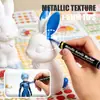 Plumón Marcador Acrílico de Doble Punta y Doble Color para Herramientas de Modelos Gundam de Metal, Pluma para Colorear Mechas, Pluma para Retoques y Reparación de Figuras