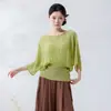 Top clásico reversible para danza para mujer, de corte holgado con mangas murciélago y cintura ceñida, top para práctica de movimiento corporal de danza china