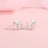 Brincos Tichya Foto Real Ilha de Gelo Borboleta para Mulheres Verão Prata de Lei S925 Nicho Exquisite Versátil Esmalte Luminoso Acessórios para Orelha