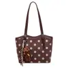 Versátil Bolso de Mano de Gamuza con Lunares para Mujer 2026 Tendencia de Moda para el Trabajo Bolso de Hombro Único Retro Gran Capacidad Bolso de Axila