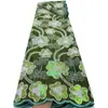 Tela de terciopelo negro bordada con lentejuelas florales grandes iridiscentes, Tela de encaje bordada para fiesta de boda africana